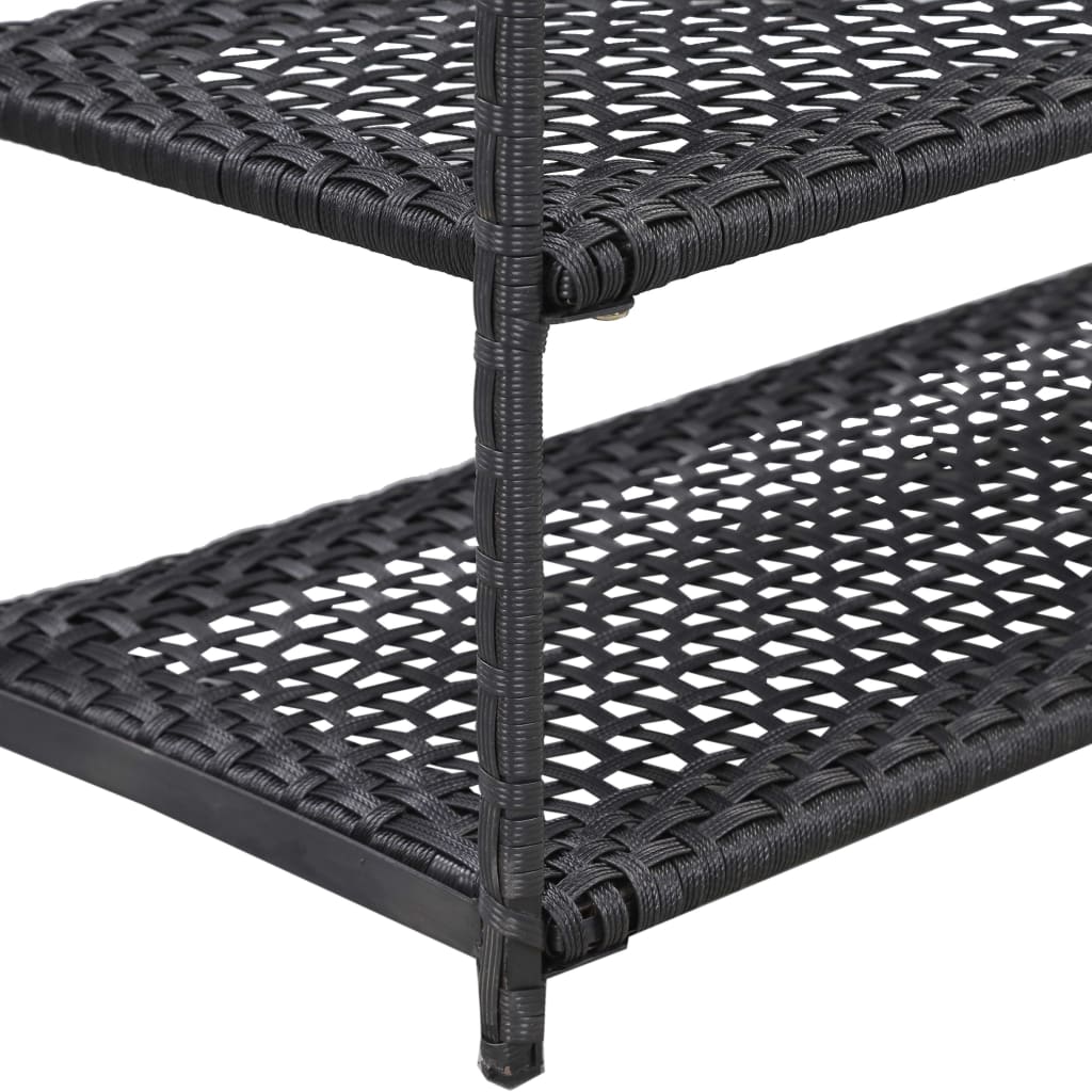 Estantería para zapatos de ratán sintético negro 50x30x120 cm