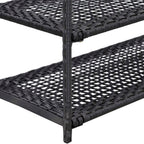 Estantería para zapatos de ratán sintético negro 50x30x120 cm