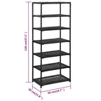 Estantería para zapatos de ratán sintético negro 50x30x120 cm