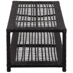 Zapatero de ratán sintético negro 80x40x30 cm