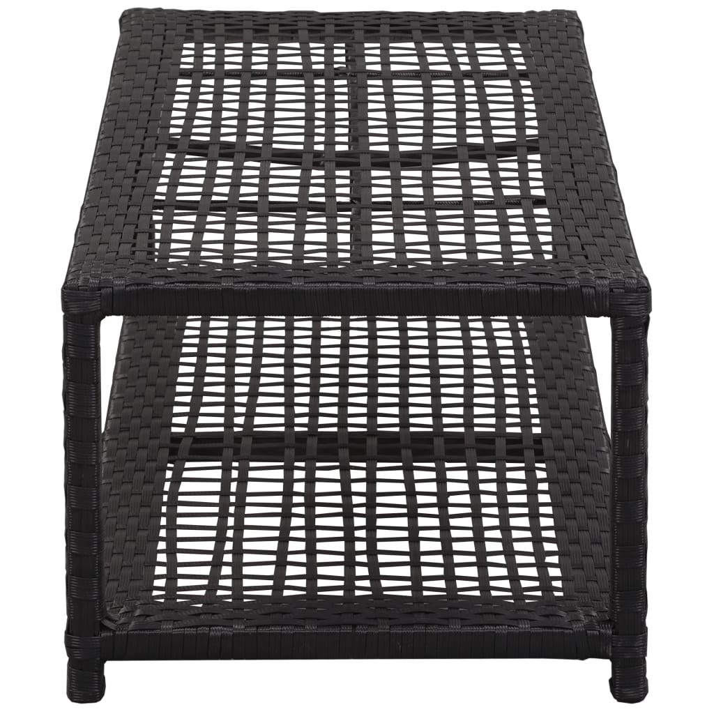 Zapatero de ratán sintético negro 80x40x30 cm