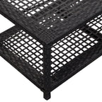 Zapatero de ratán sintético negro 80x40x30 cm
