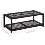 Zapatero de ratán sintético negro 80x40x30 cm