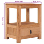 Mesita de noche de madera maciza de mango 40x30x50 cm