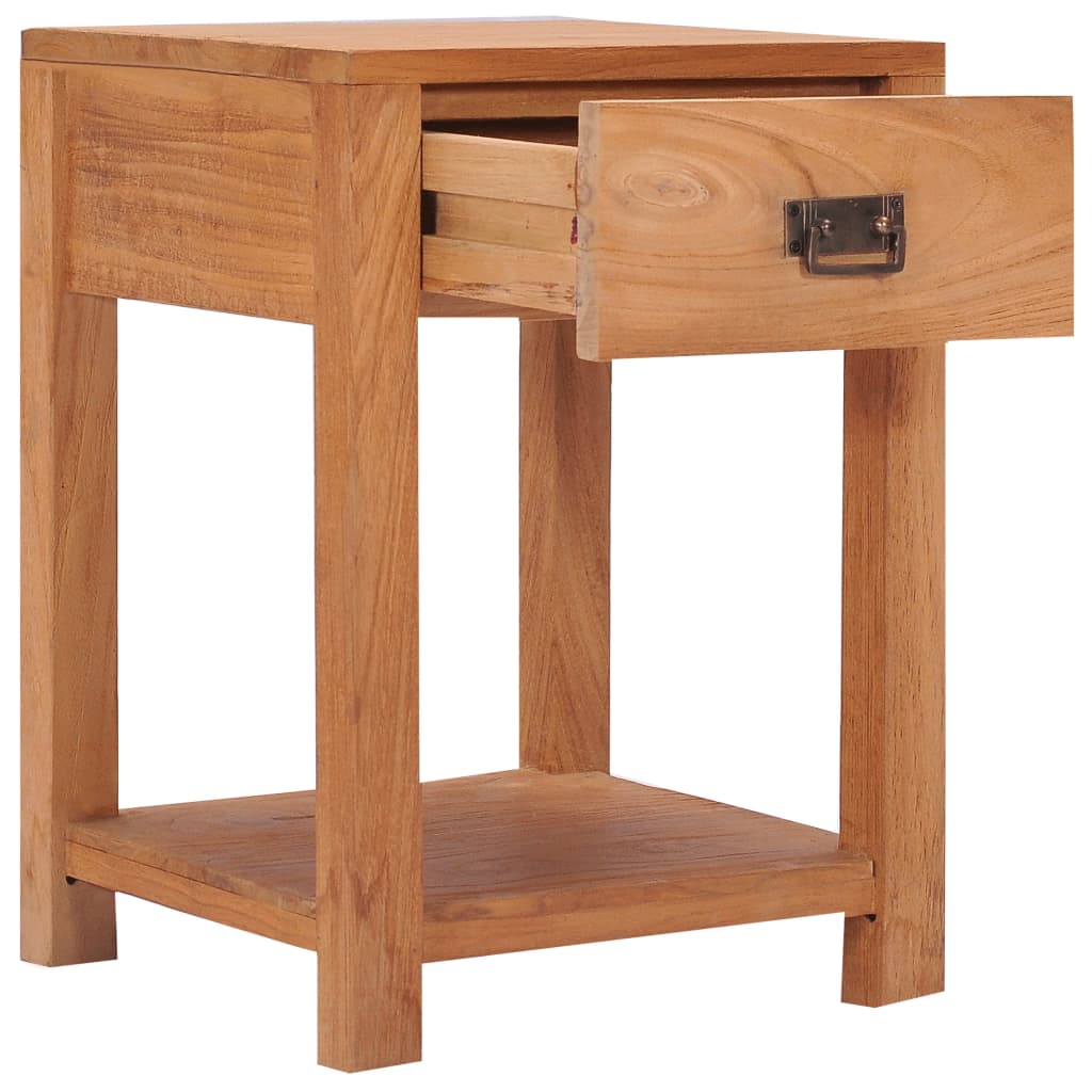 Mesita de noche de madera maciza de teca 35x35x50 cm