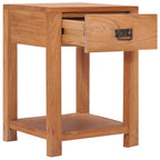 Mesita de noche de madera maciza de teca 35x35x50 cm