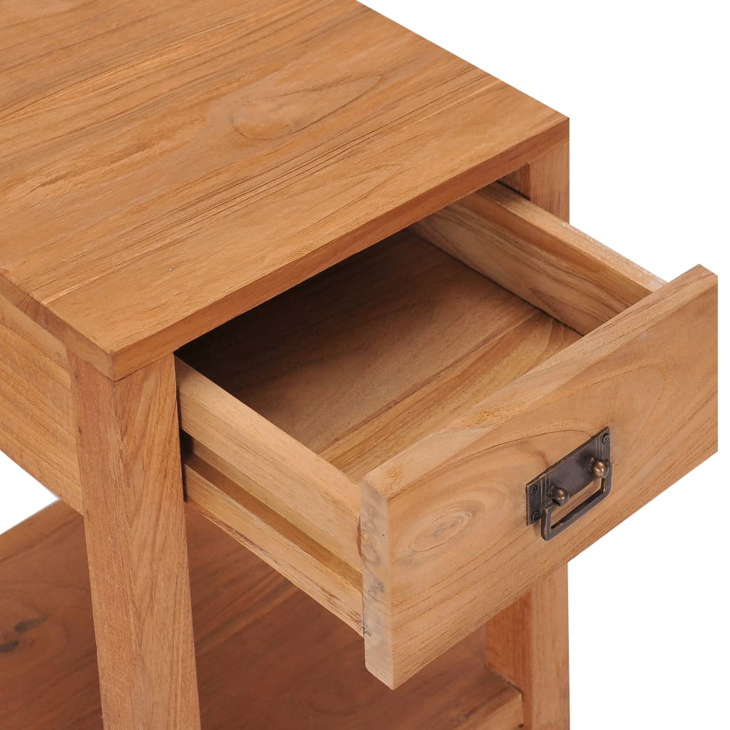 Mesita de noche de madera maciza de teca 35x35x50 cm
