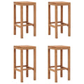 Taburetes de barra de cocina 4 unidades madera maciza de teca