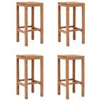 Taburetes de barra de cocina 4 unidades madera maciza de teca