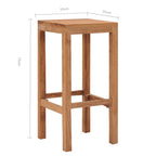 Taburetes de barra de cocina 4 unidades madera maciza de teca
