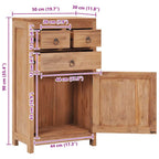 Aparador de madera maciza de teca 50x30x90 cm
