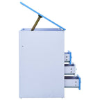 Escritorio infantil de dibujo inclinable azul y blanco