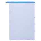 Escritorio infantil de dibujo inclinable azul y blanco