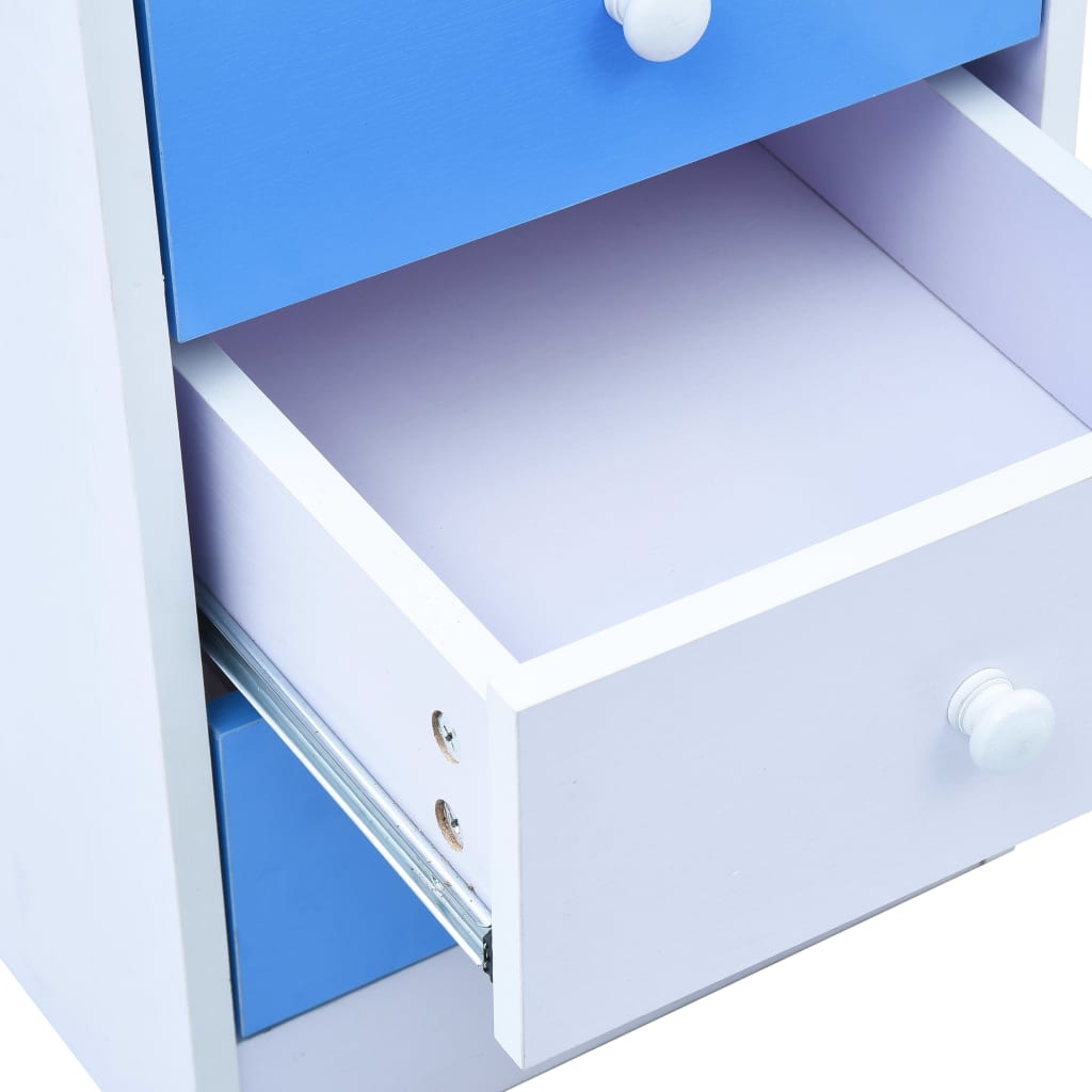 Escritorio infantil de dibujo inclinable azul y blanco