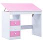 Escritorio infantil de dibujo inclinable azul y blanco