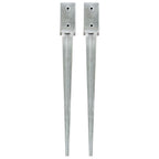 Picas de tierra 12 uds acero galvanizado plateado 10x10x76 cm