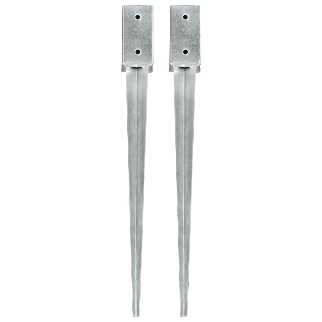 Picas de tierra 12 uds acero galvanizado plateado 10x10x76 cm