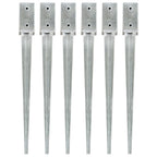 Picas de tierra 12 uds acero galvanizado plateado 10x10x76 cm