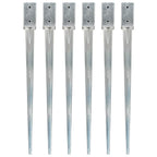 Picas de tierra 12 uds acero galvanizado plateado 10x10x76 cm