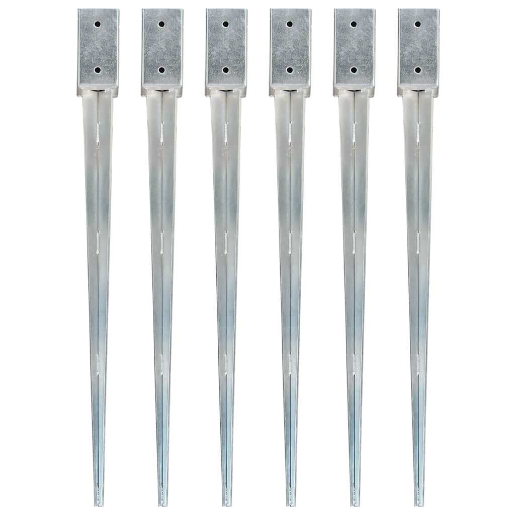 Picas de tierra 12 uds acero galvanizado plateado 10x10x76 cm