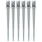 Picas de tierra 12 uds acero galvanizado plateado 10x10x76 cm