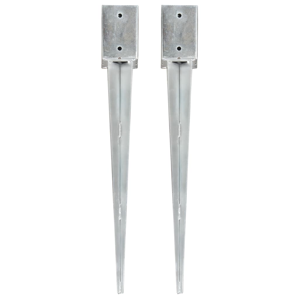 Picas de tierra 12 uds acero galvanizado plateado 10x10x76 cm