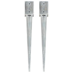 Picas de tierra 12 uds acero galvanizado plateado 10x10x76 cm