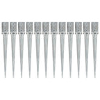 Picas de tierra 12 uds acero galvanizado plateado 10x10x76 cm