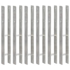 Anclajes de valla 12 uds acero galvanizado plateado 7x6x15 cm