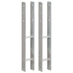 Anclajes de valla 12 uds acero galvanizado plateado 7x6x15 cm
