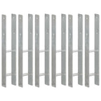 Anclajes de valla 12 uds acero galvanizado plateado 7x6x15 cm
