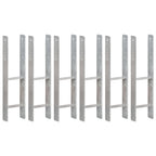 Anclajes de valla 12 uds acero galvanizado plateado 7x6x15 cm