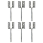 Anclajes de valla 12 uds acero galvanizado plateado 7x6x15 cm