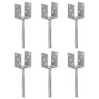 Anclajes de valla 12 uds acero galvanizado plateado 7x6x15 cm