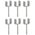 Anclajes de valla 12 uds acero galvanizado plateado 7x6x15 cm