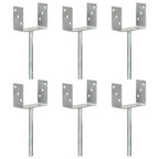 Anclajes de valla 12 uds acero galvanizado plateado 7x6x15 cm