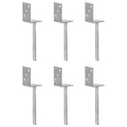 Anclajes de valla 12 uds acero galvanizado plateado 7x6x15 cm