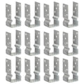 Anclajes de valla 12 uds acero galvanizado plateado 7x6x15 cm