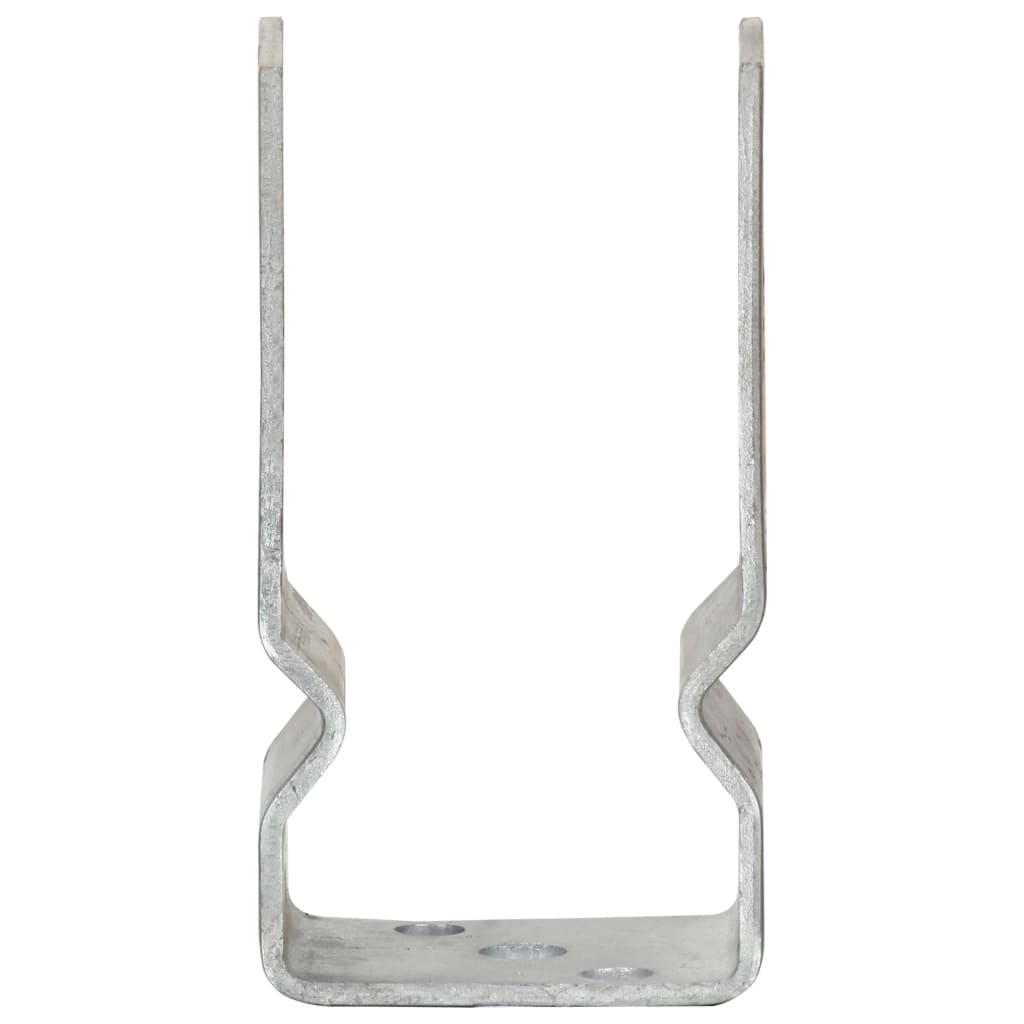Anclajes de valla 12 uds acero galvanizado plateado 7x6x15 cm