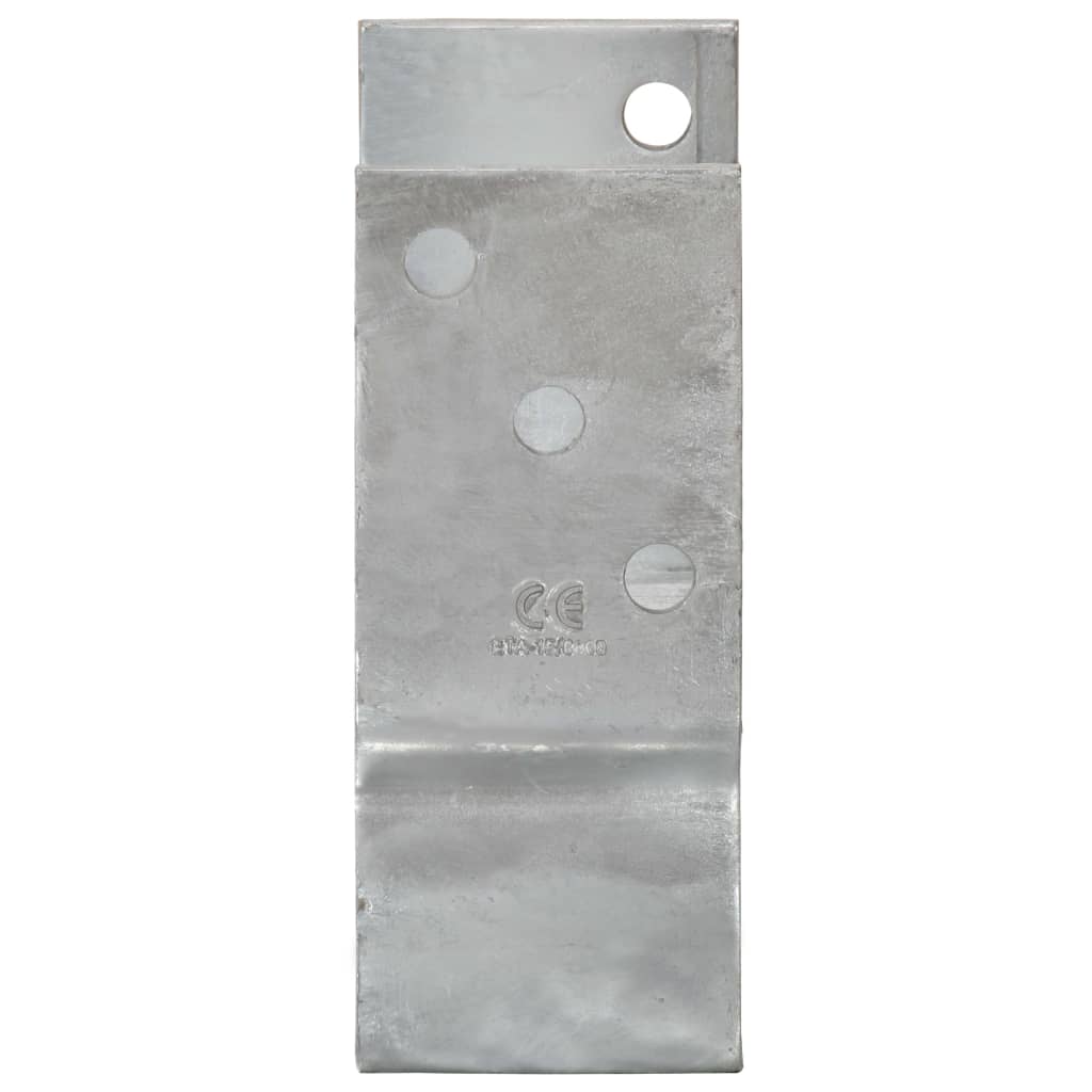 Anclajes de valla 12 uds acero galvanizado plateado 7x6x15 cm