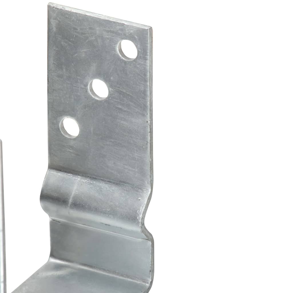 Anclajes de valla 12 uds acero galvanizado plateado 7x6x15 cm