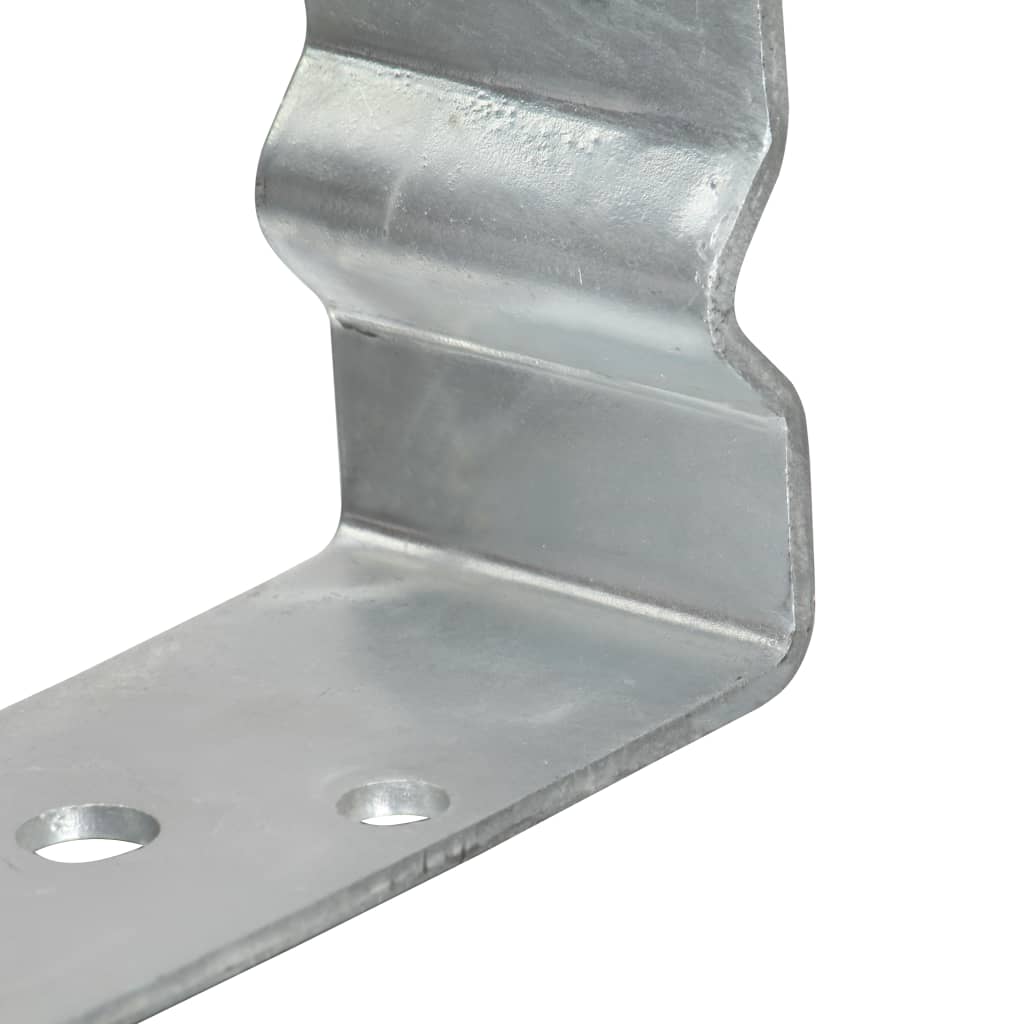 Anclajes de valla 12 uds acero galvanizado plateado 7x6x15 cm