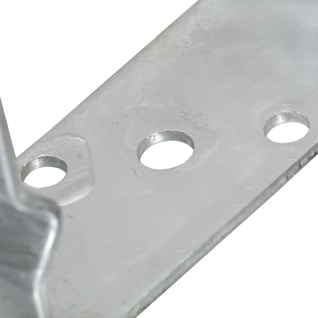 Anclajes de valla 12 uds acero galvanizado plateado 7x6x15 cm