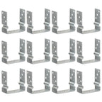 Anclajes de valla 12 uds acero galvanizado plateado 7x6x15 cm