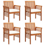 5-piece garden dining set with acacia solid wood cushions