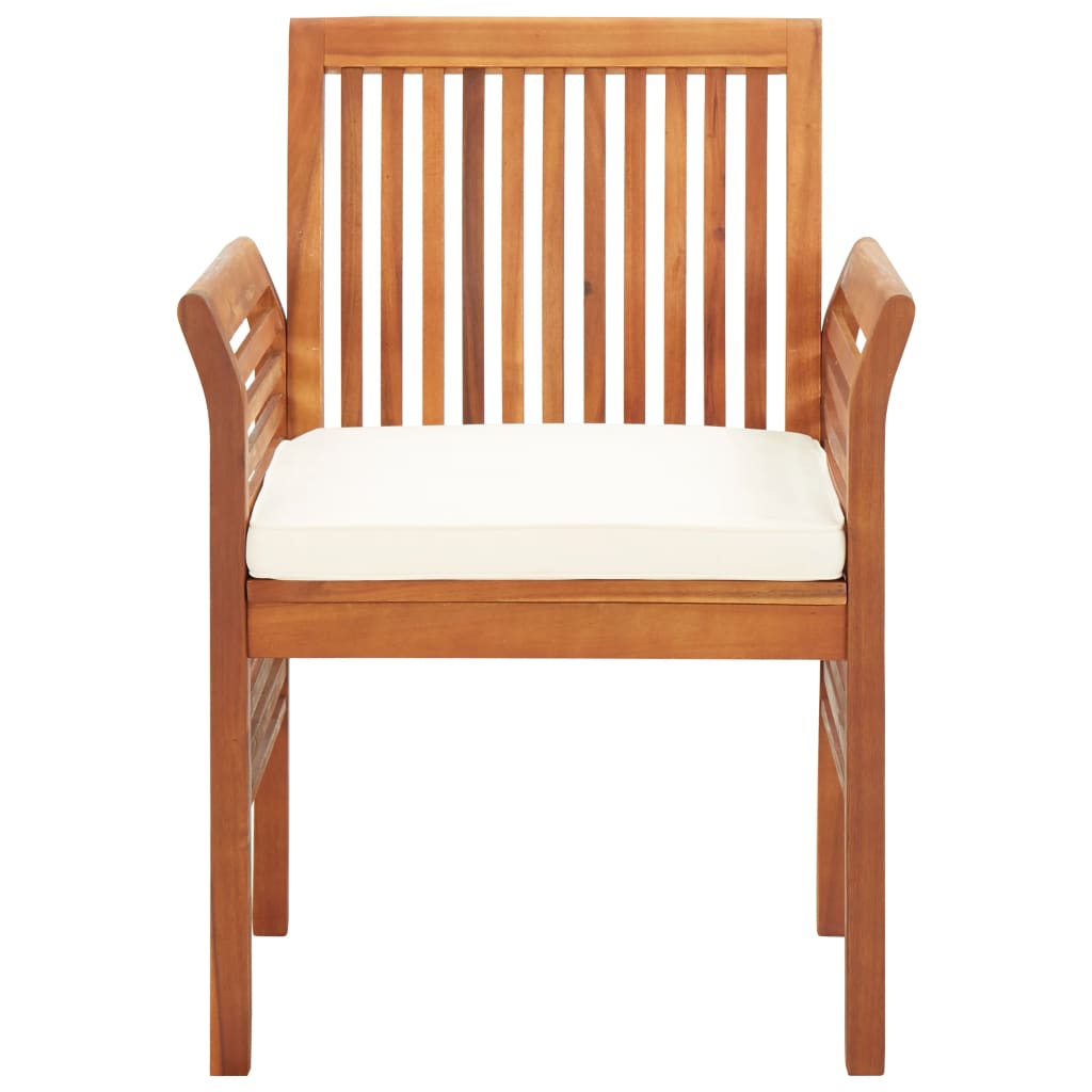5-piece garden dining set with acacia solid wood cushions