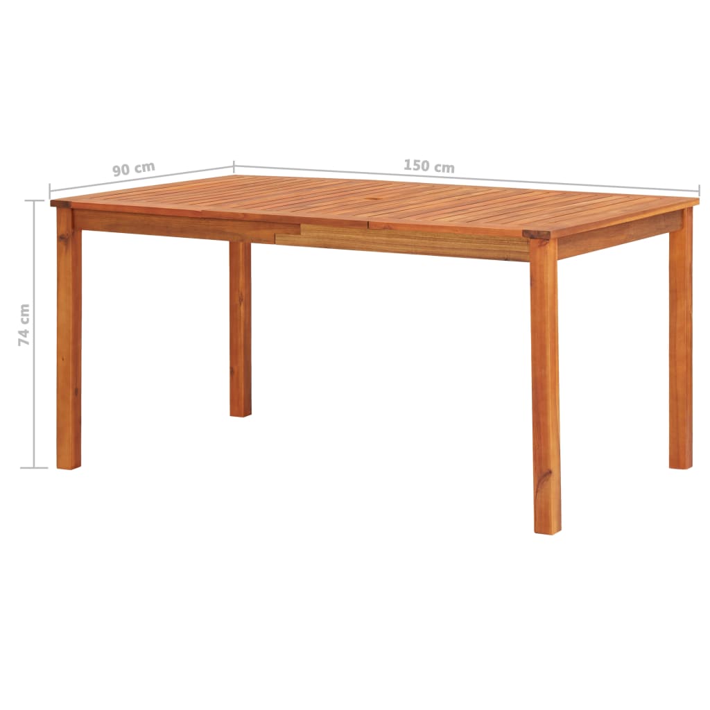 5-piece garden dining set with acacia solid wood cushions