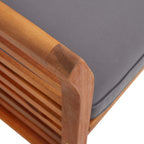 Set comedor de jardín 3 pzas y cojines madera maciza de acacia
