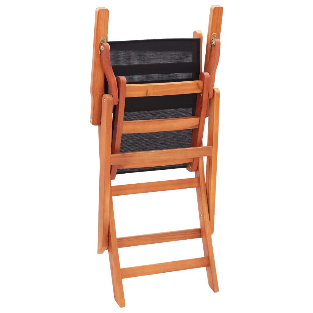 Juego de comedor de jardín 9 pzas madera eucalipto y textilene