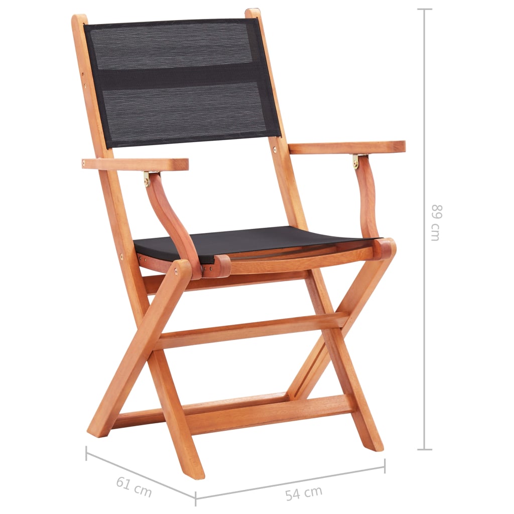 Juego de comedor de jardín 9 pzas madera eucalipto y textilene
